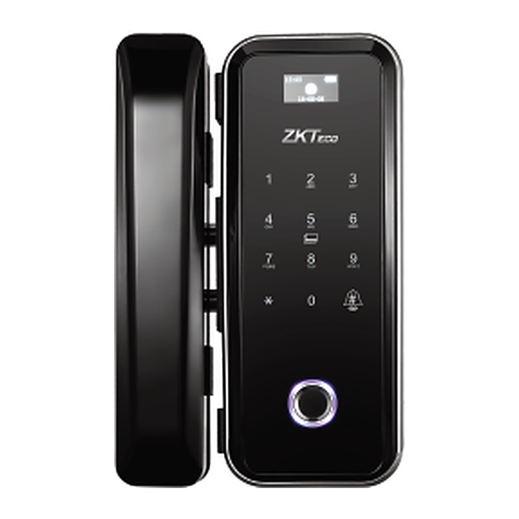 [GL300-R] ZKTeco GL300-R Glass Door Smart Lock, Fingerprint, Card, Password, Remote, Right
