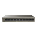[F1110P-8-63W] IP-COM F1110P-8-63W 10-Port Fast Ethernet Desktop Switch, 8 PoE Ports, 58W PoE, 250 m Extend