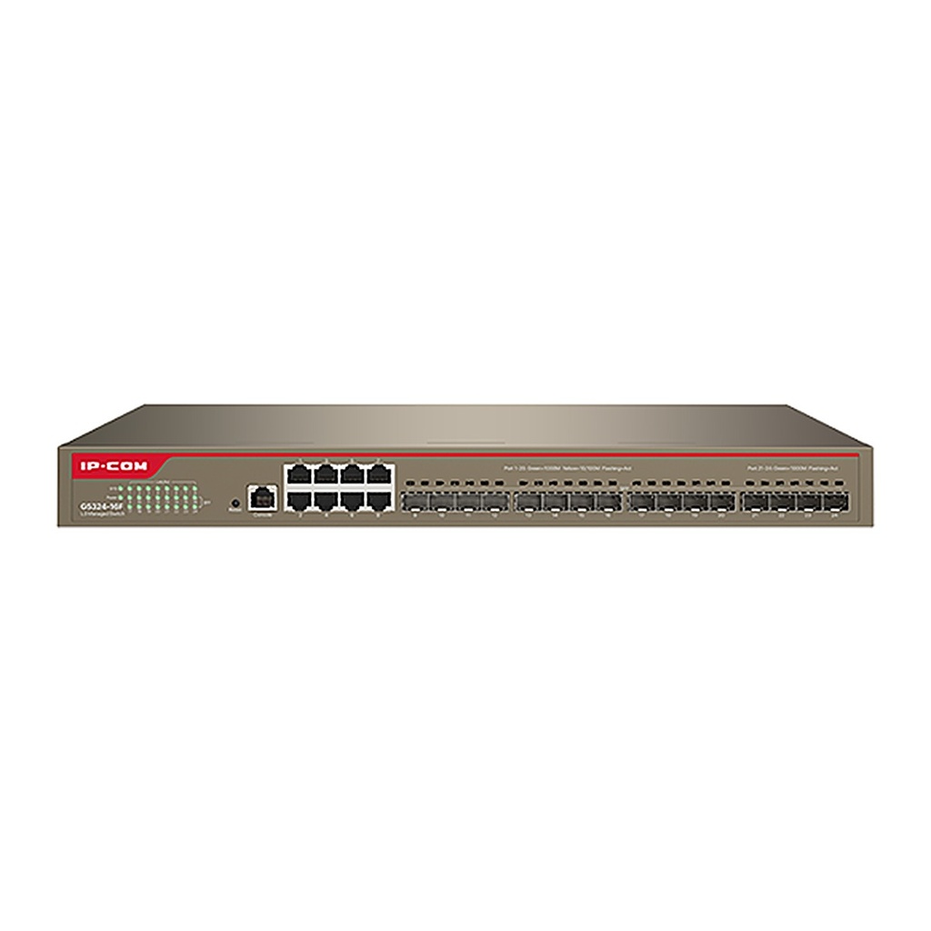 [G5324-16F] IP-COM G5324-16F 24-Port Gigabit L3 Managed Fiber Switch, 16 SFP + 8 GE