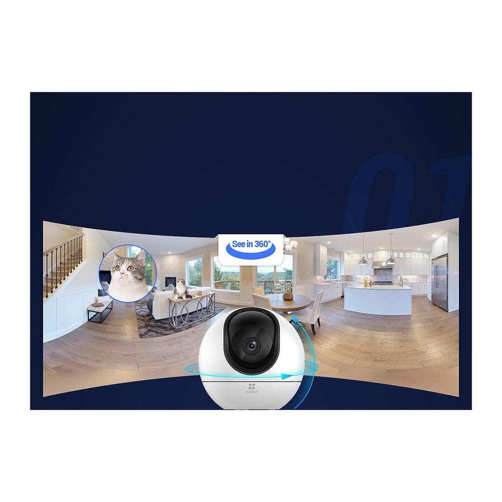 EZVIZ H6 3K Pan & Tilt Wi-Fi Indoor Camera, Auto-Zoom Tracki