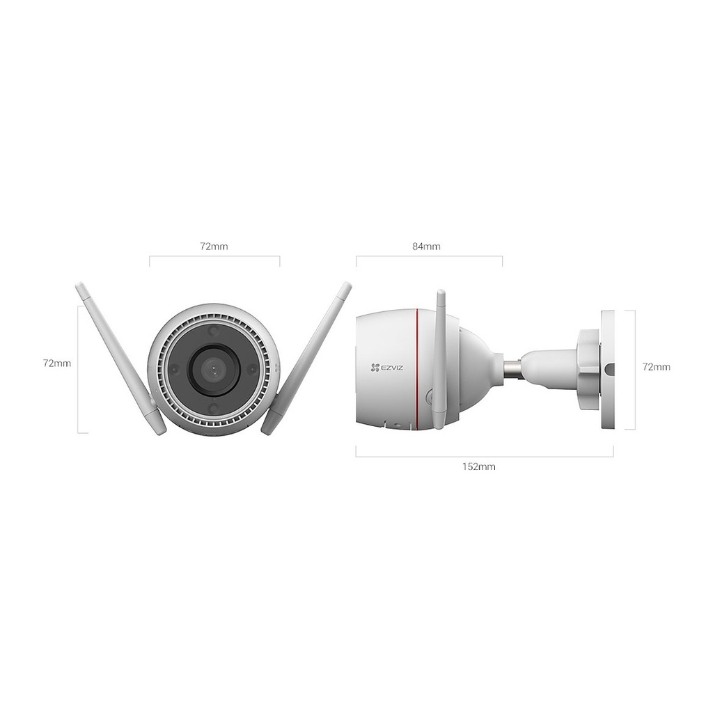 EZVIZ H3c 2K+ Outdoor Wi-Fi Camera, Color Night Vision, AI H