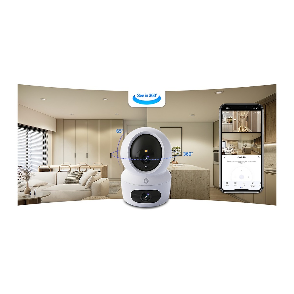 EZVIZ H7c Dual 2K+ Dual-Lens Pan & Tilt Wi-Fi Indoor Camera,