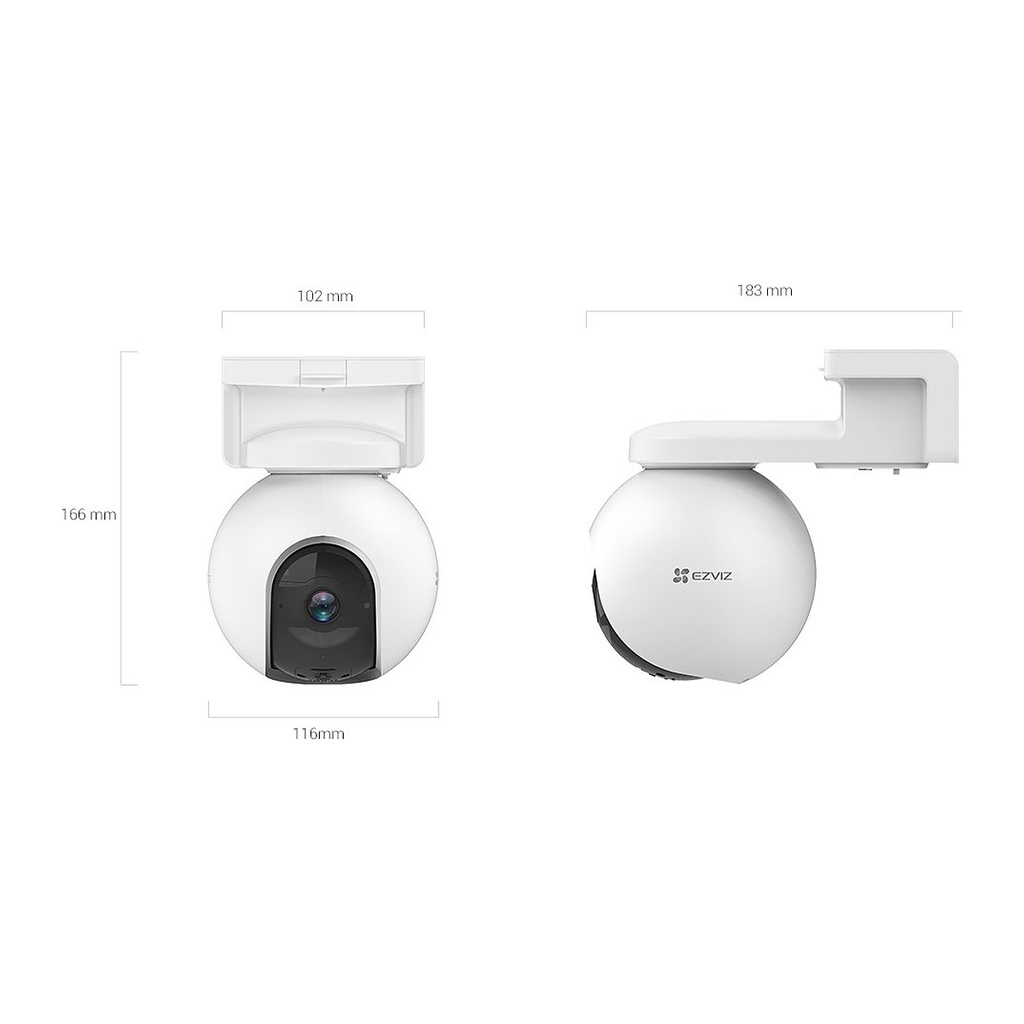 EZVIZ EB8 4G 2K Pan & Tilt Battery Outdoor Camera, Solar-Rea