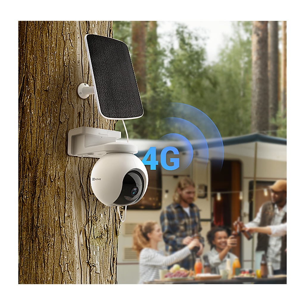 EZVIZ EB8 4G 2K Pan & Tilt Battery Outdoor Camera, Solar-Rea