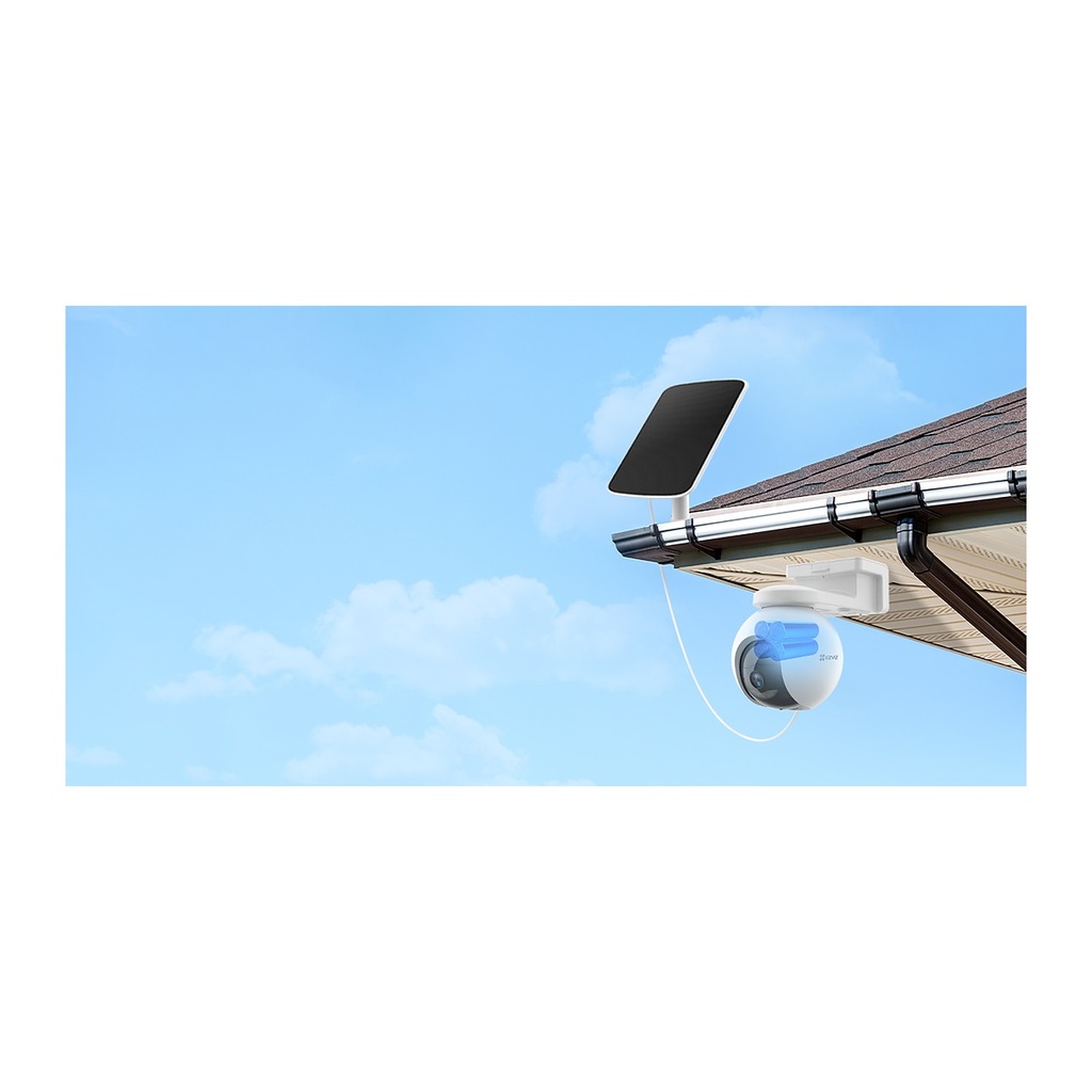 EZVIZ EB8 4G 2K Pan & Tilt Battery Outdoor Camera, Solar-Rea