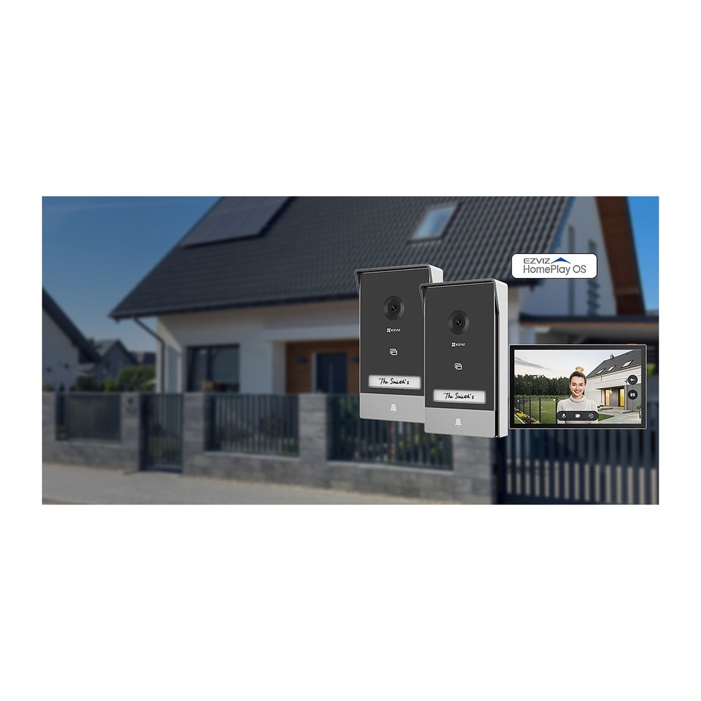 EZVIZ HP7 2K Smart Video Door Phone 2-Entry Kit, 7" Touch Sc
