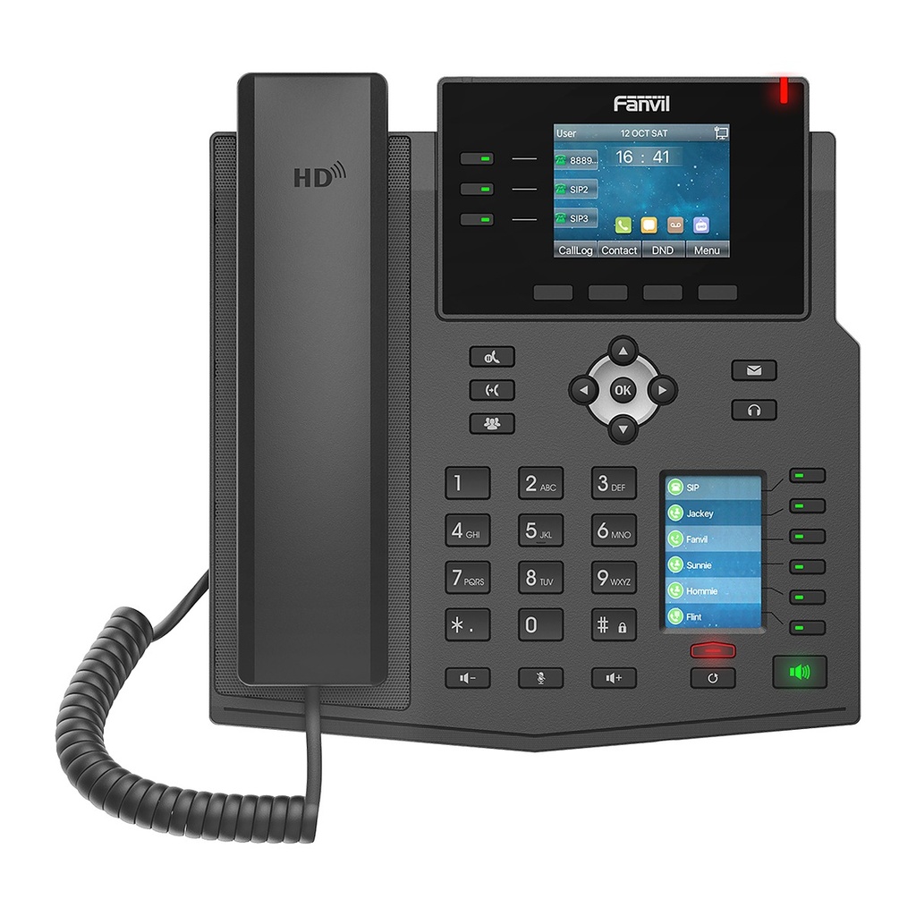 [X4U] Fanvil X4U Enterprise IP Phone, Dual Color Screens, 12 SIP Lines, Gigabit PoE