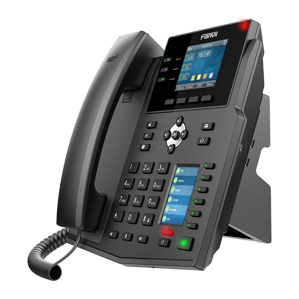Fanvil X4U Enterprise IP Phone, Dual Color Screens, 12 SIP L