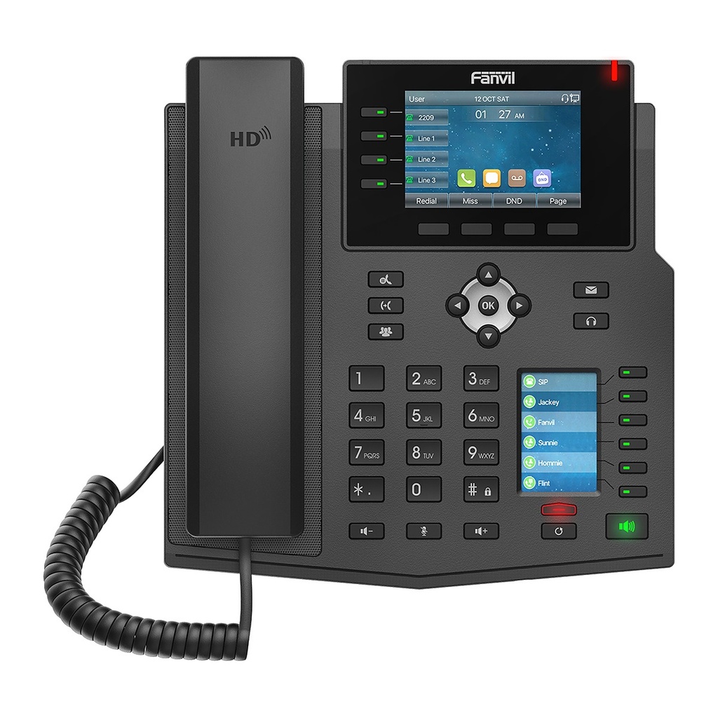 [X5U] Fanvil X5U High-End IP Phone, Dual Color Screens, 16 SIP Lines, Bluetooth