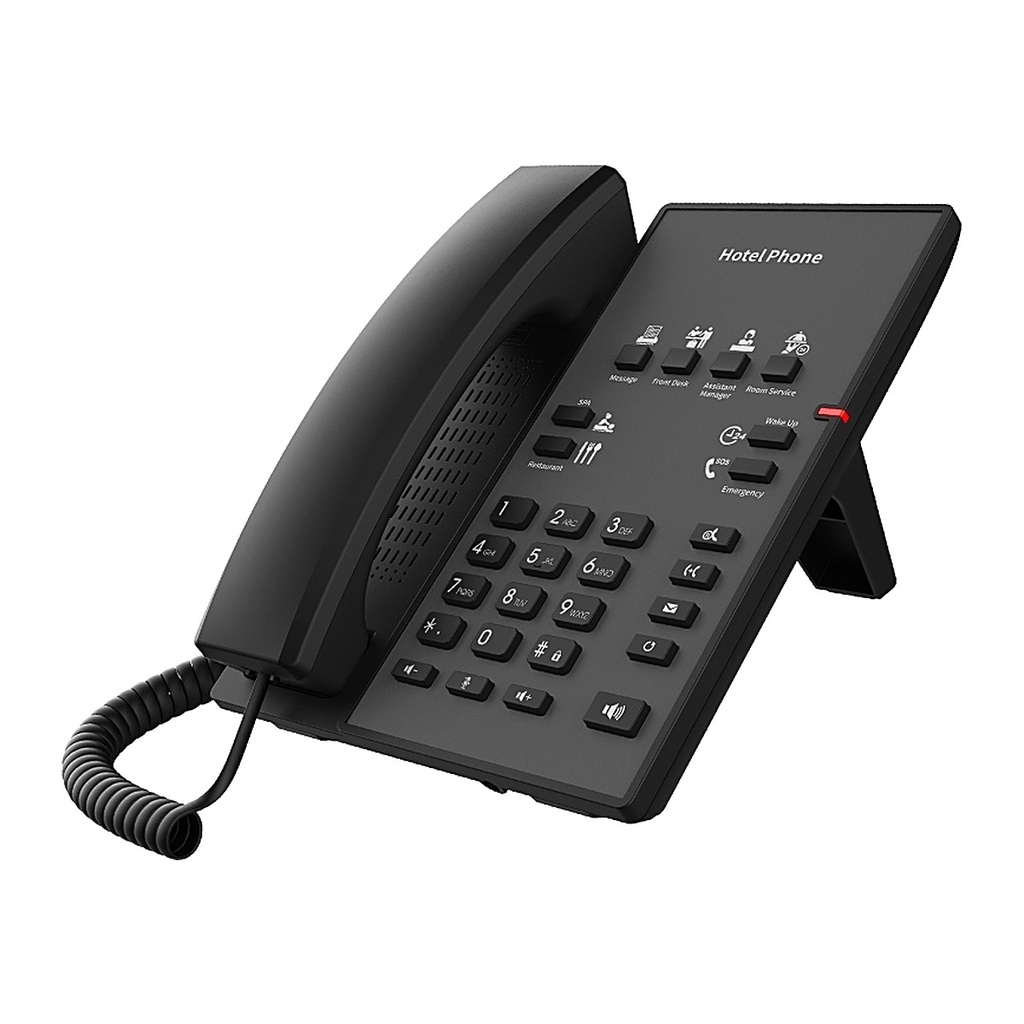 Fanvil H1 Hotel IP Phone, 8 Service Keys, PoE, HD Voice, 2 S