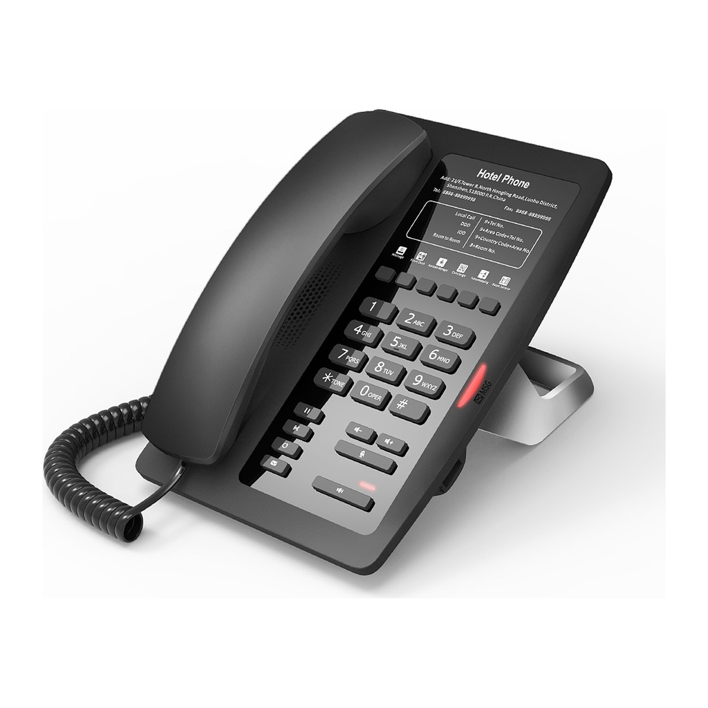 Fanvil H3W Wi-Fi Hotel IP Phone Black, 2 SIP Lines, HD Voice