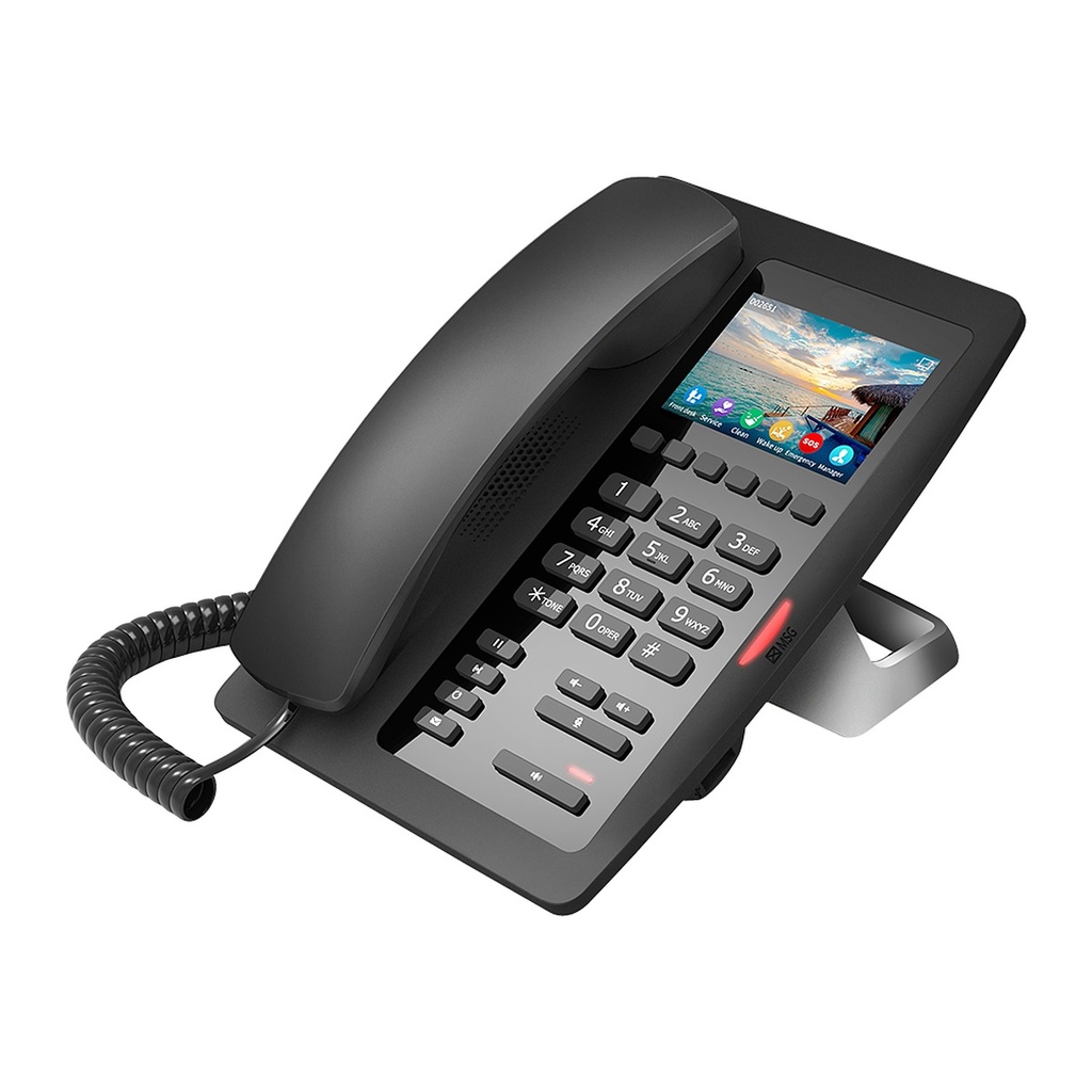 Fanvil H5W Wi-Fi Hotel IP Phone Black, 3.5" Color Screen, H.