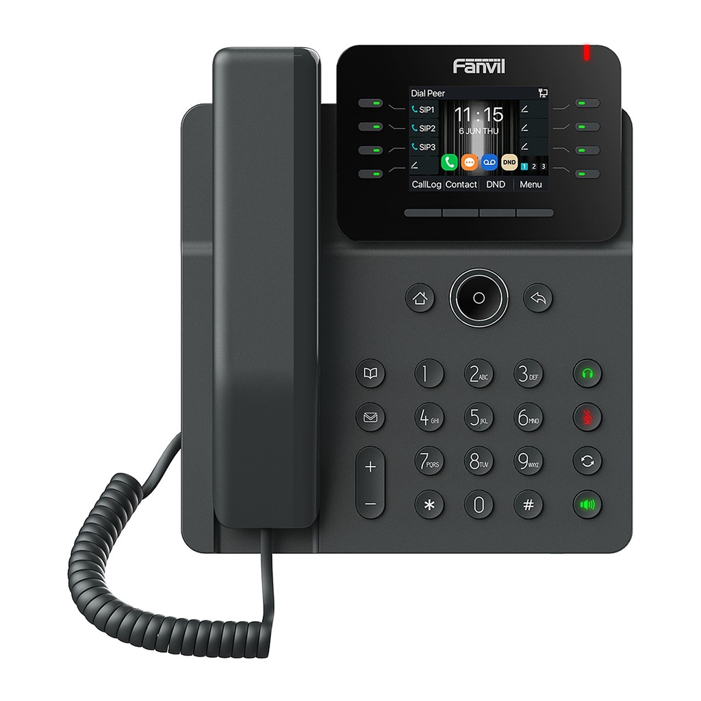 [V62G-BLA] Fanvil V62G Business IP Phone Black, 2.8" Color Screen, 12 SIP Lines, Gigabit PoE