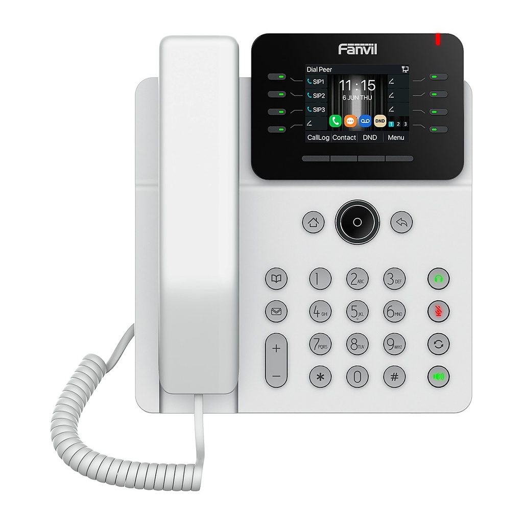 [V62G-WHI] Fanvil V62G Business IP Phone White, 2.8" Color Screen, 12 SIP Lines, Gigabit PoE