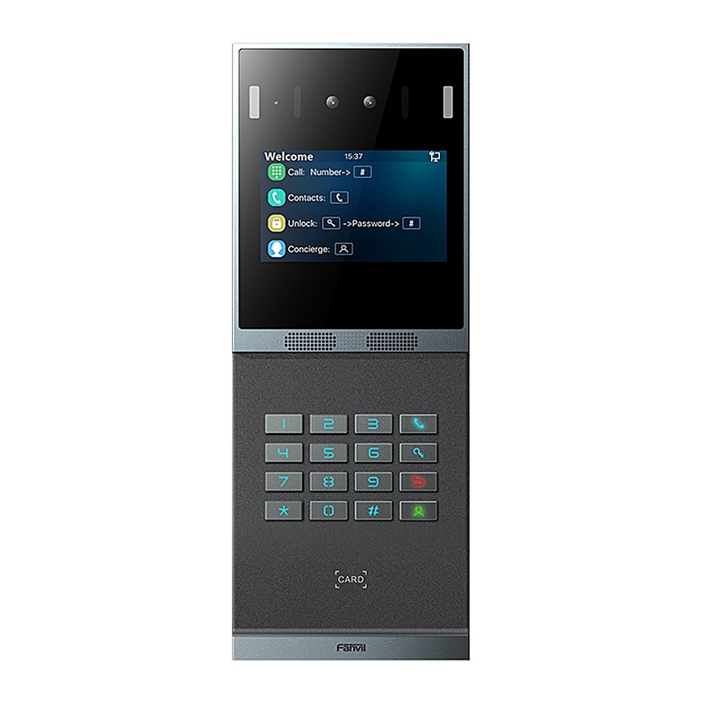 [i66] Fanvil i66 Face Recognition Door Phone, 4" IPS Screen, Keypad, Card, IP66, PoE