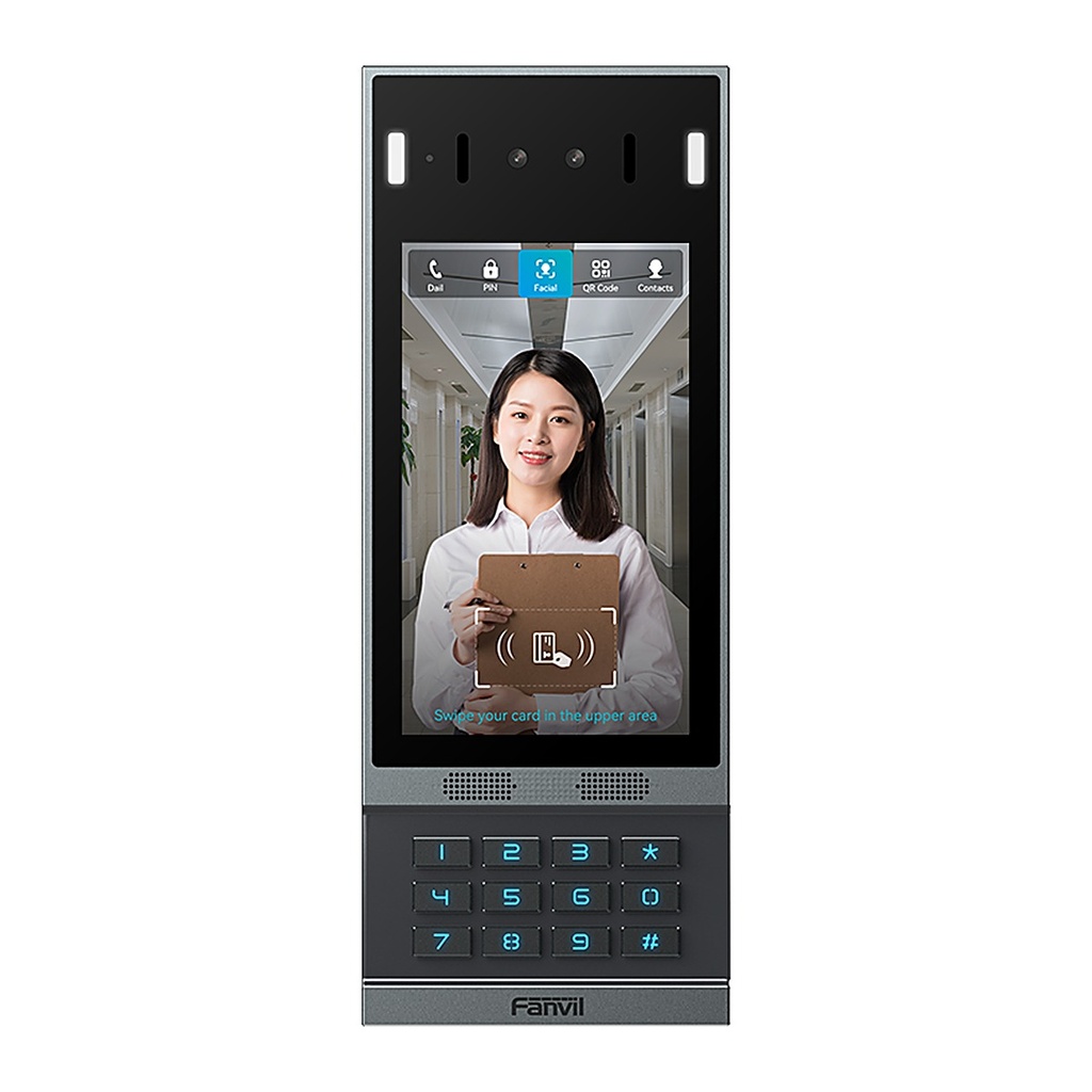 [i67] Fanvil i67 Face Recognition Door Phone, 7" IPS Touch Screen, Card, QR, IP66