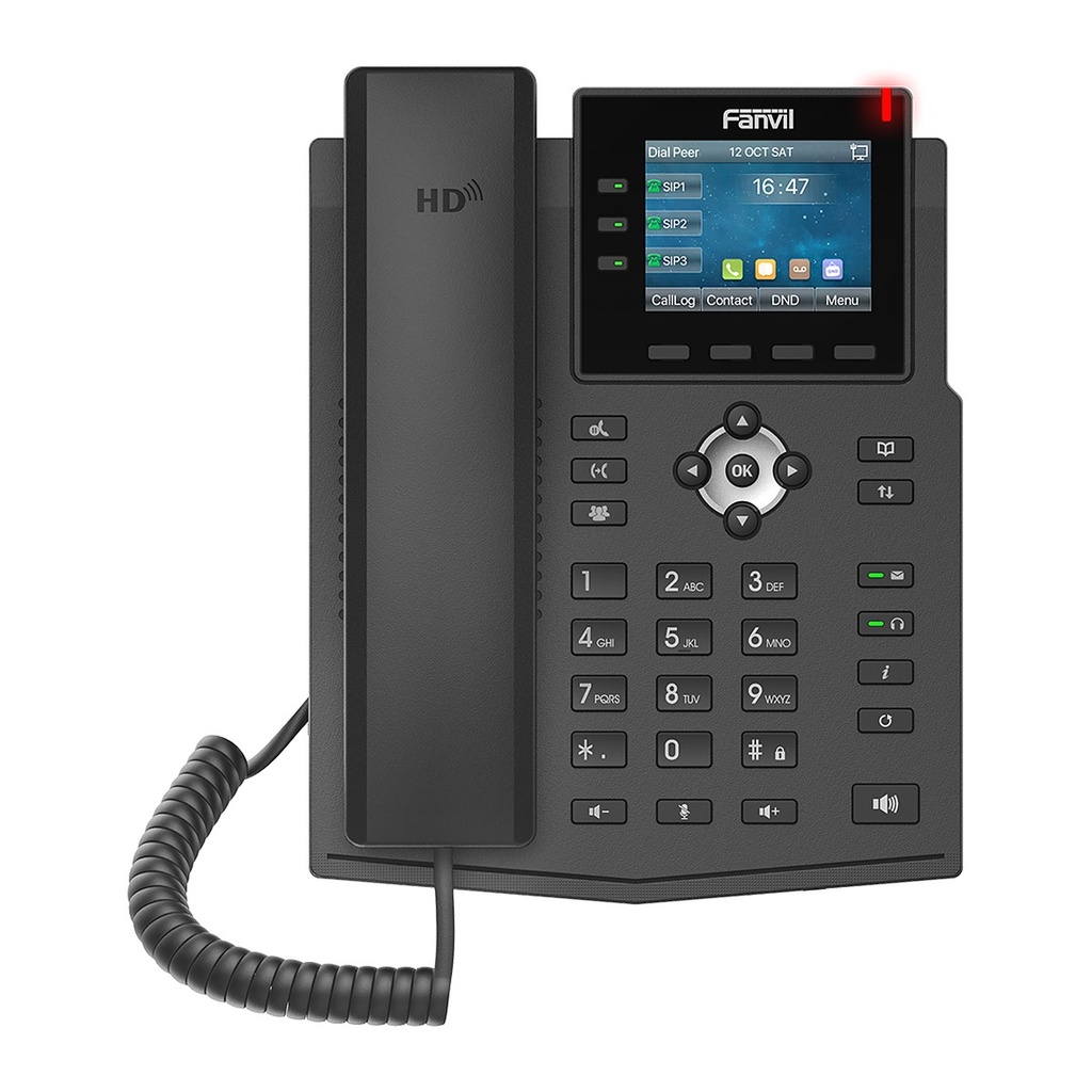 [X3U PRO] Fanvil X3U Pro Gigabit IP Phone, 2.8" Color Screen, 6 SIP Lines, PoE