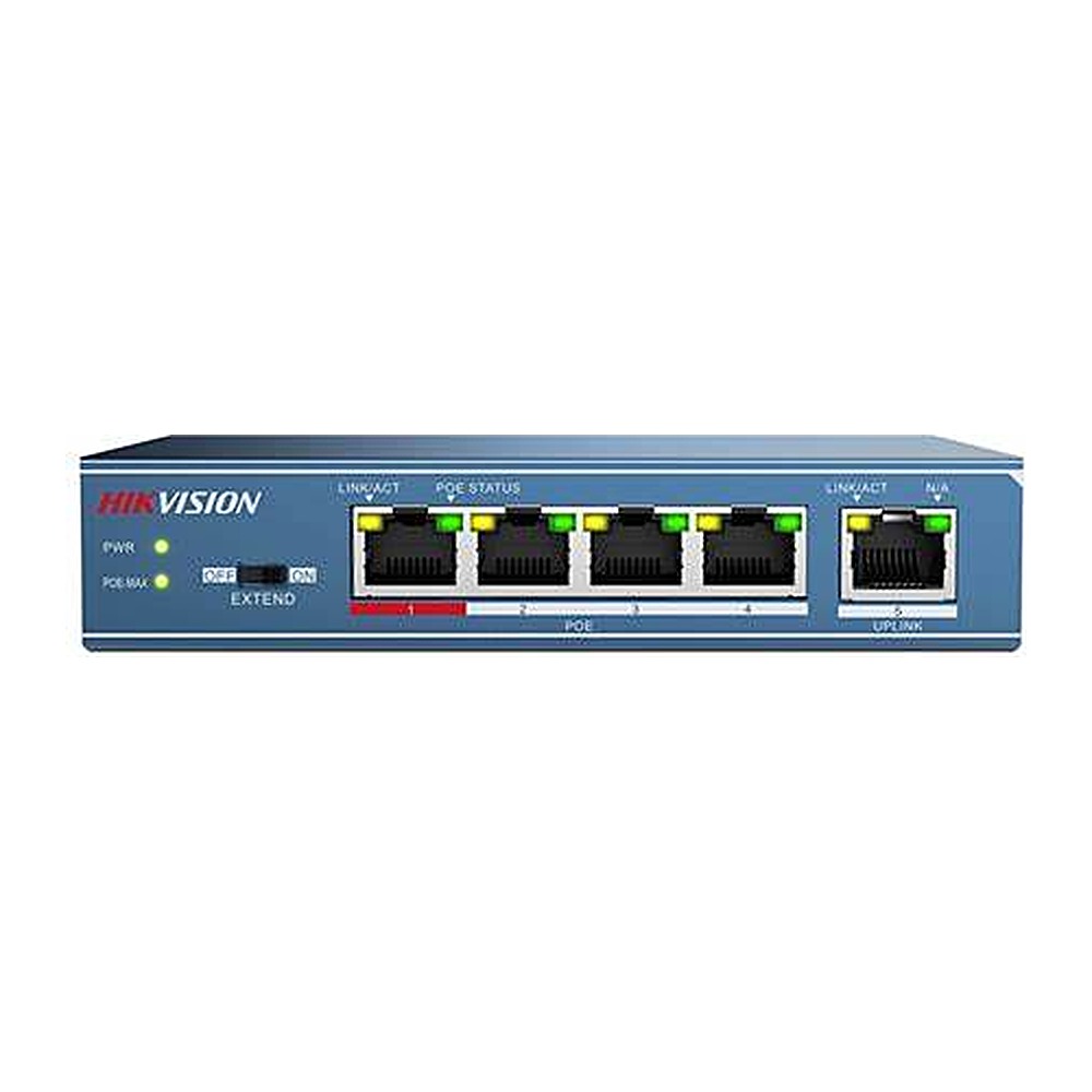 [DS-3E1105P-EI/M] Hikvision DS-3E1105P-EI/M 4-Port Fast Ethernet Smart PoE Switch, 45 W, Low Power