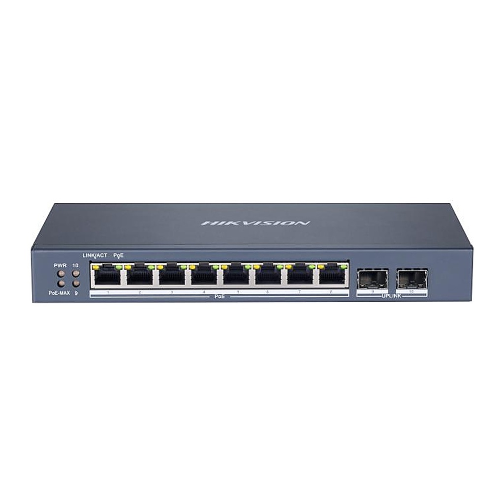 [DS-3E1510P-SI] Hikvision DS-3E1510P-SI 8-Port Gigabit Smart PoE Switch, 110 W, 2 Fiber Ports