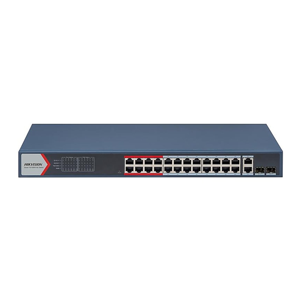 [DS-3E1326P-EI] Hikvision DS-3E1326P-EI 24-Port Smart PoE Switch, 370 W, 2 Gigabit Combo Uplinks