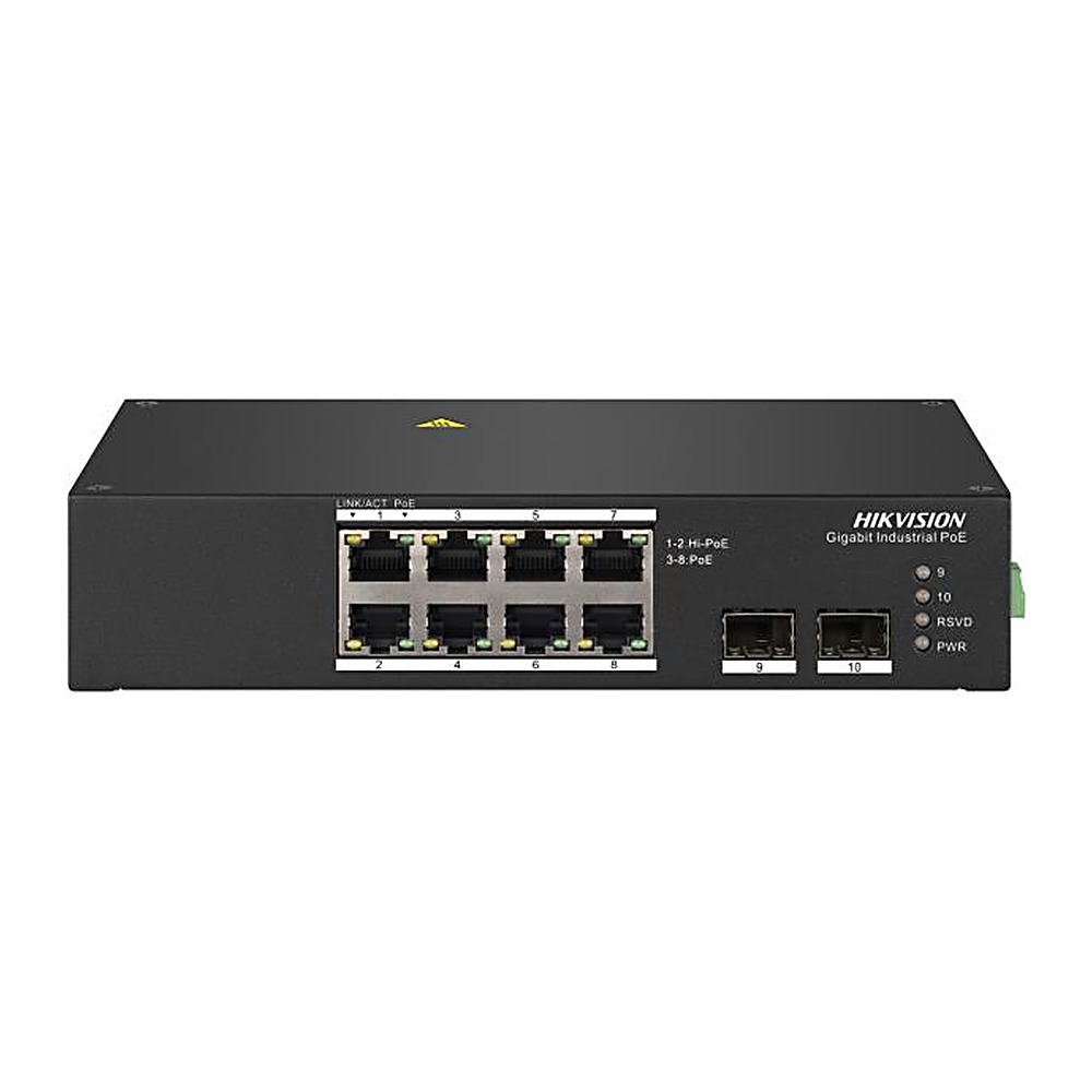 [DS-3T1310P-SI/HS] Hikvision DS-3T1310P-SI/HS 8-Port Smart Harsh PoE Switch, Gigabit Fiber Uplink