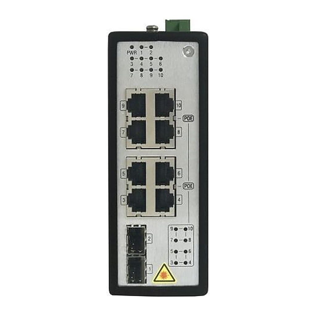 [DS-3T0510P] Hikvision DS-3T0510P 8-Port Gigabit Unmanaged Industrial PoE Switch, 2 SFP, -40~75°C