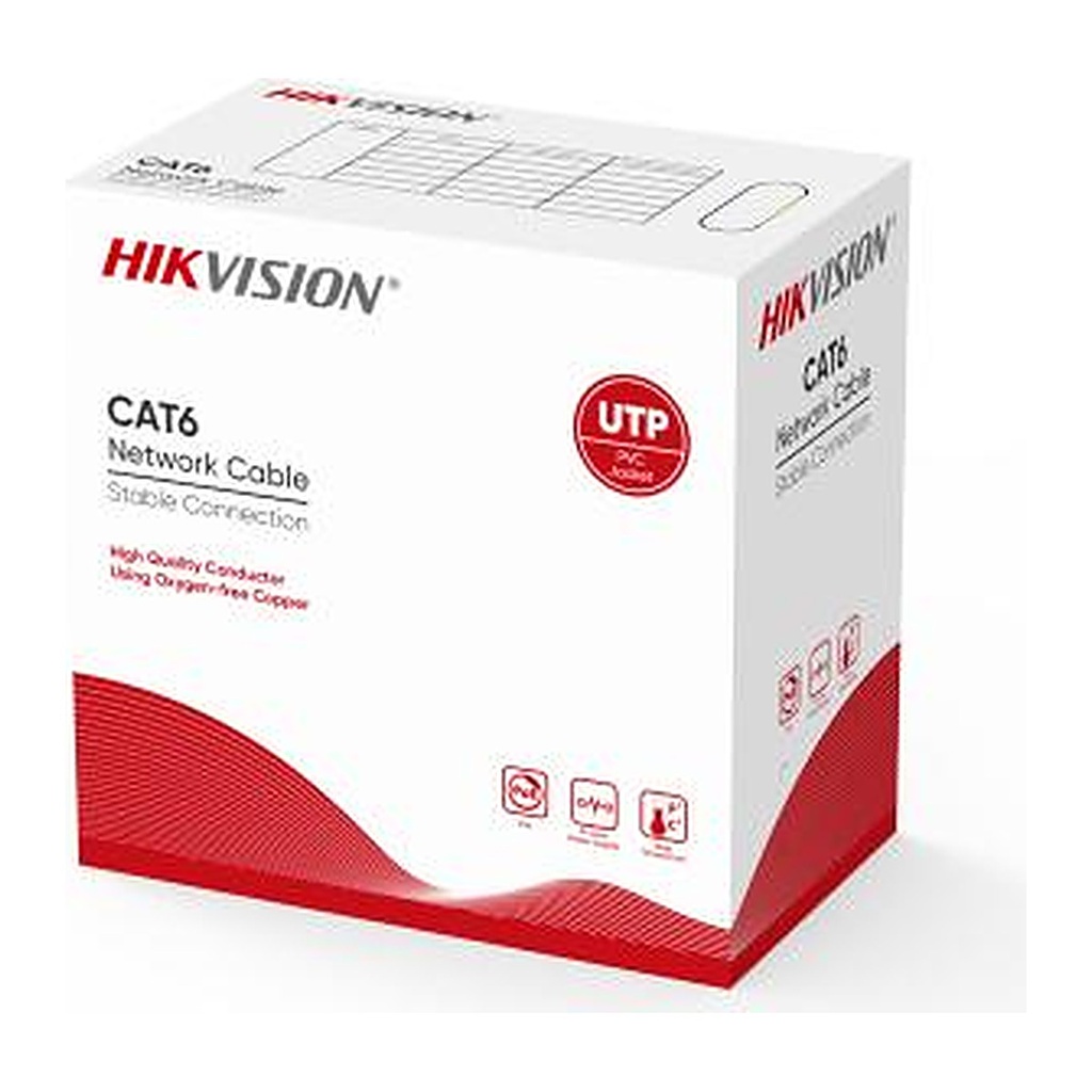[DS-1LN6-UE-W] Hikvision DS-1LN6-UE-W CAT6 UTP Cable 305 m, Solid Copper 0.53 mm, CM, White