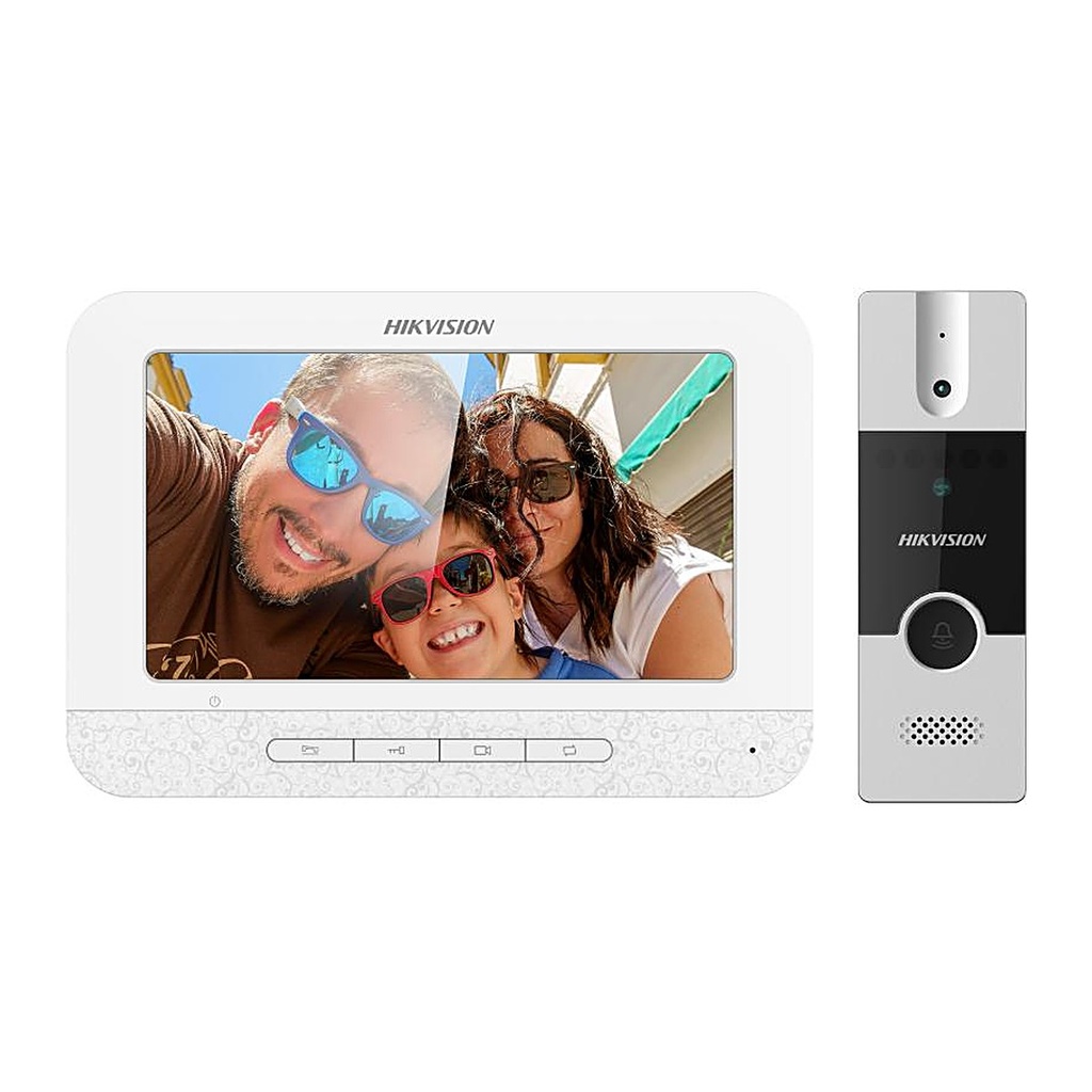 [DS-KIS202T] Hikvision DS-KIS202T 4-Wire Analog Villa Video Intercom Kit, 7-inch Monitor
