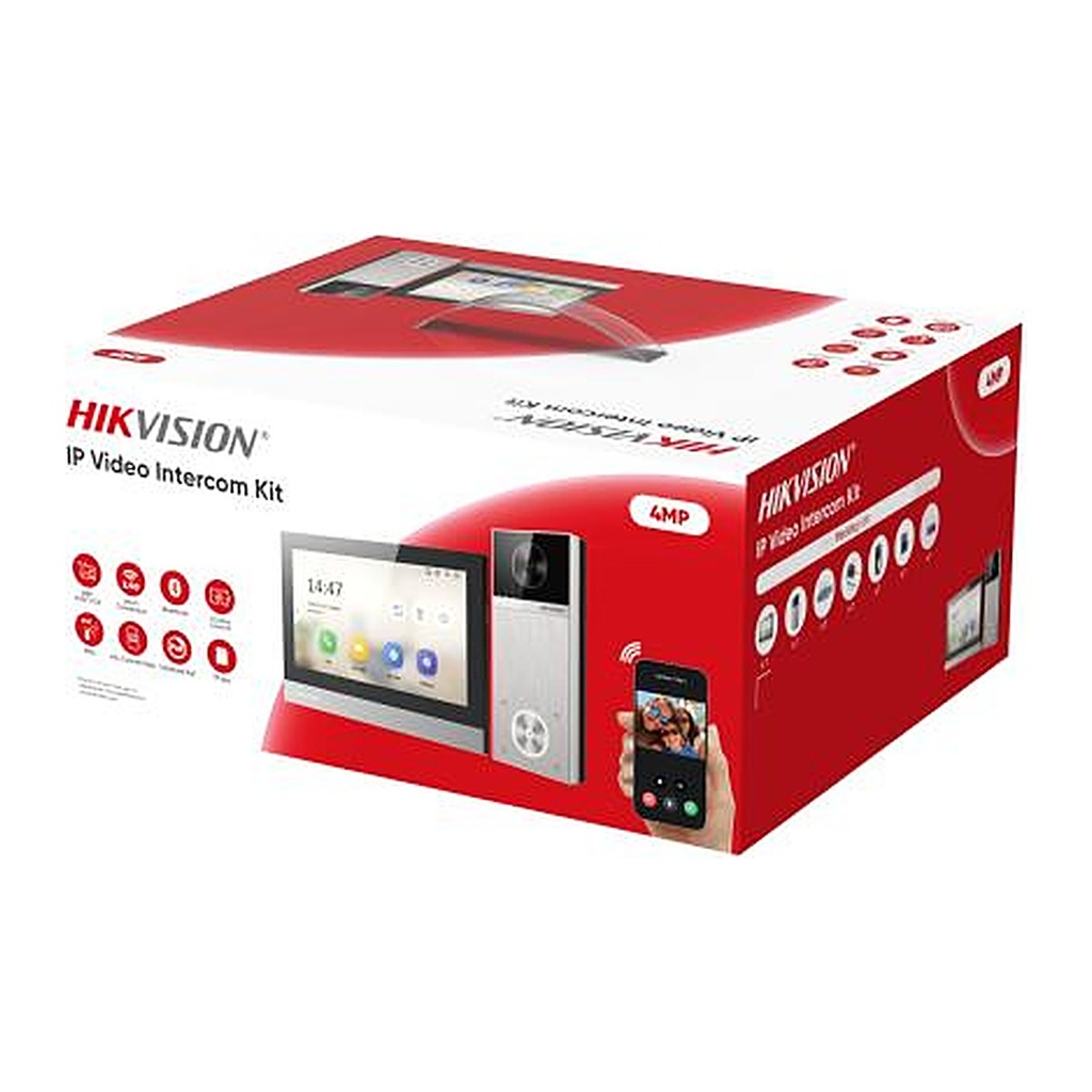 [DS-KIS613-S] Hikvision DS-KIS613-S IP Video Intercom Villa Kit, 4MP Door Station, DS-KH8380 Monitor