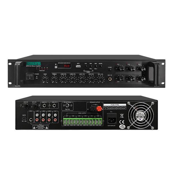 DSPPA MP610U 250W 6-Zone Paging & Music Mixer Amplifier with