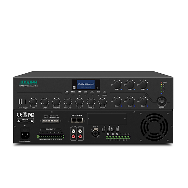 DSPPA DMA6250U 250W 6-Zone Mixer Amplifier with Bluetooth, U