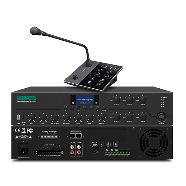 [DMA6500U] DSPPA DMA6500U 500W 6-Zone Mixer Amplifier with Bluetooth, USB, FM & 2 Remote Paging Ports
