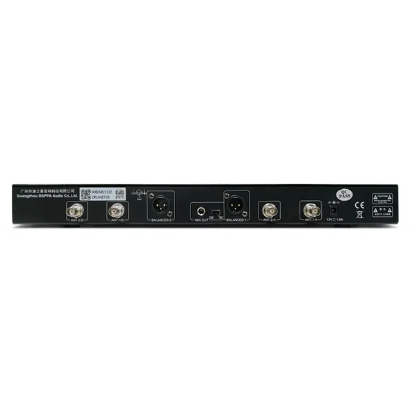 DSPPA D5815 2-Channel UHF Wireless Microphone Receiver, 200 