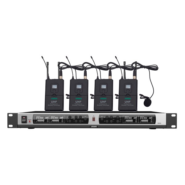 DSPPA D5816 4-Channel UHF Wireless Microphone Receiver, PLL,