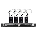 DSPPA D5816 4-Channel UHF Wireless Microphone Receiver, PLL,