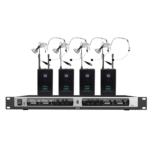 DSPPA D5816 4-Channel UHF Wireless Microphone Receiver, PLL,