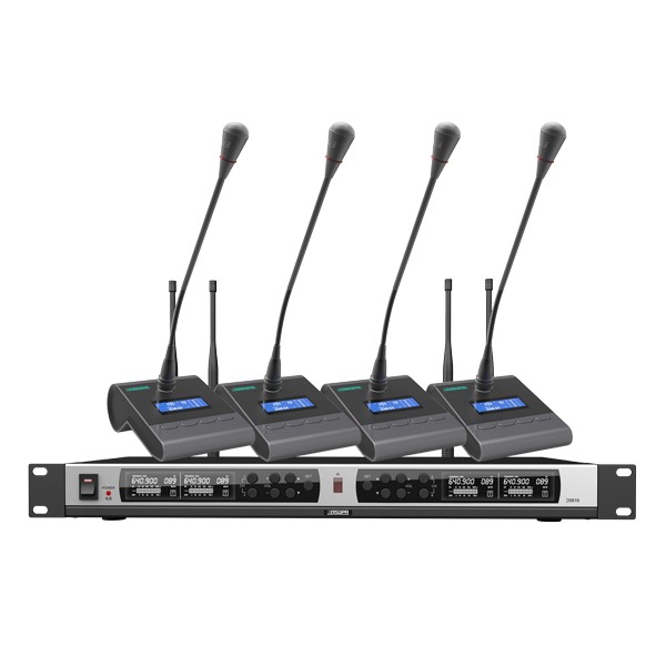 DSPPA D5816 4-Channel UHF Wireless Microphone Receiver, PLL,