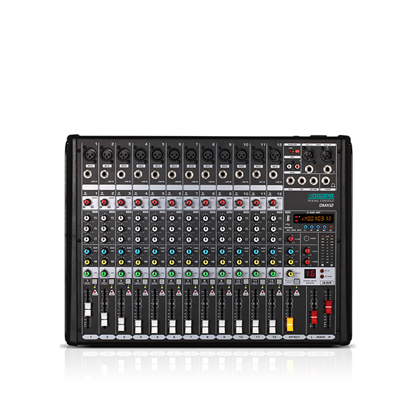 DSPPA DMX12 12-Channel Audio Mixer with DSP Effects, USB & B
