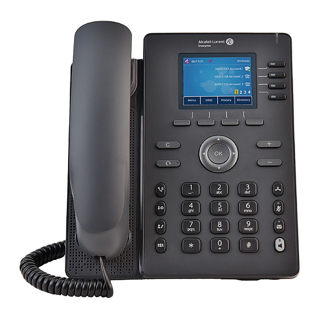 [ALE-H6] Alcatel-Lucent ALE-H6 IP Deskphone, 2.8" Color Display, 4 SIP, Dual Gigabit, PoE