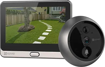 Two-in-one peephole camera and doorbell