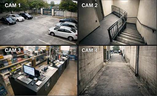 Security System 4 Camera Outdoor